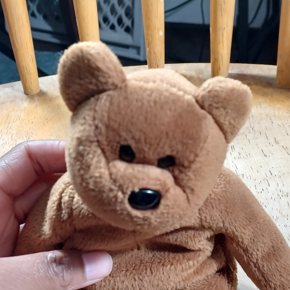 ✓Ty Beanie Babies  Teddy 1993 Brown Bear Plush Stuffed Animal Toy 9" tall - Picture 5 of 9